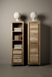 Chester Boekenkast Oud Teak Staal 50cm