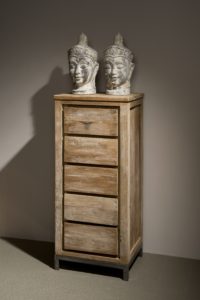 Chester Ladenkast Oud Teak Staal 50cm