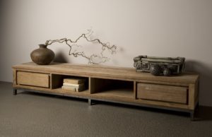 Chester Tv Meubel Oud teak Staal 220cm