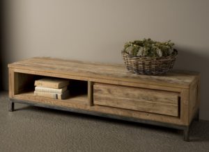 Chester Tv Meubel Oud teak Staal 140cm