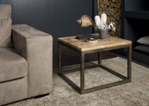 Chester Hoektafel Oud teak Staal 60x60cm