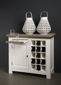 Maison White Antique Wijnkast Eiken 104cm