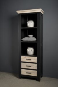Maison Black Antique Boekenkast Eiken 70cm