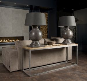 Chester Sidetable Oud teak Staal 180cm
