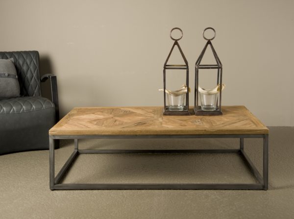 Liverpool Koffietafel Staal teakhout 135x75cm