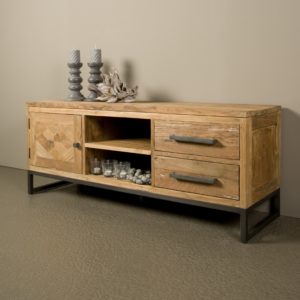 Liverpool Tv meubel Staal teakhout 145cm