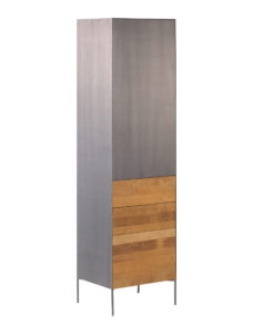 Aberdeen Cabinet Staal Teakhout deur links 55cm