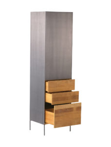 Aberdeen Cabinet Staal Teakhout deur links 55cm