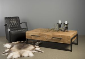 Byron Coffee Table Industrieel Teak 135 cm