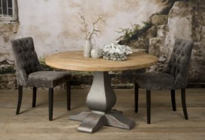 Padstow Eettafel Rond Industrieel Hout Metaal 130cm