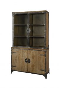 Praag Cabinetkast Metaal Mango Hout Bruin 4 Deurs 120cm