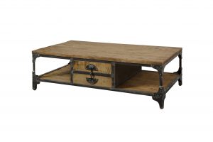 Praag Salontafel Metaal mango hout Bruin 4 lades 135cm