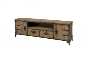 Praag Tv meubel Metaal mango hout Bruin 2 deurs 2 lades 180cm