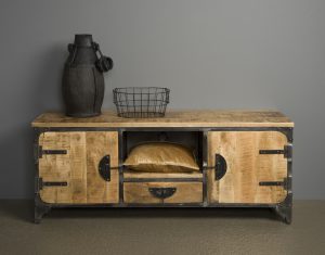 Praag Tv meubel Metaal mango hout Bruin 2 deurs 150cm