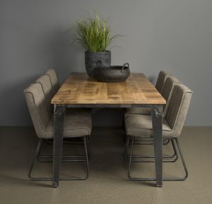 Praag Eettafel Metaal Mango Hout Bruin 180 cm