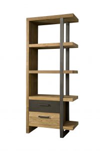 Luton Boekenkast Metaal Recycled Teak rechts 2 deuren 77,5cm