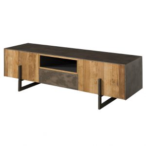 Dover Tv Meubel Modern Industrieel Teakhout 167 cm