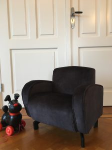 Kinderfauteuil Tekkie Velvet Zwart
