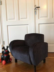 Kinderfauteuil Tekkie Velvet Zwart