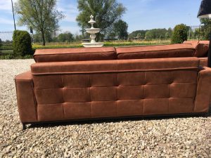 Bank Mammoet 3,5 Hufterproof Leder Cognac Zwart Staal Onderstel
