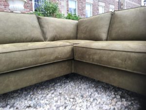 Bank Met Lounge Antwan 2.5 Zits Met Ottomaan Leder Bizon Green