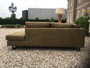 Bank Met Lounge Antwan 2.5 Zits Met Ottomaan Leder Bizon Green