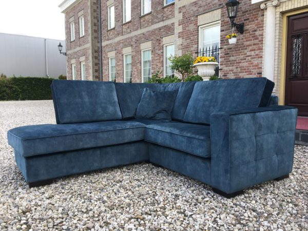 Bank Met Lounge Mammoet 1,5 Zits Velvet Aqua
