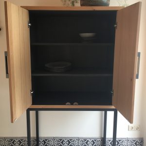Kruisvoetcabinet Tyrex Eikenhout Staal 92cm