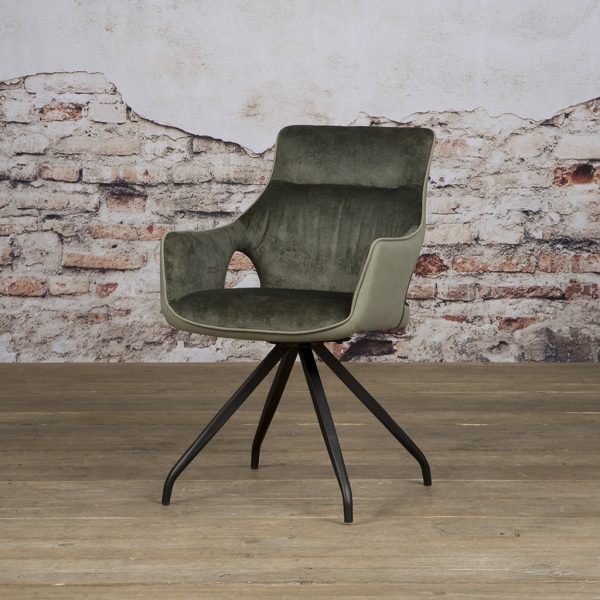 Armstoel Nola Dark Green Draaibaar 