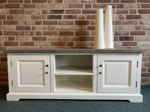 Tv Meubel Lars Wit Krijtverf Teakhout 145cm
