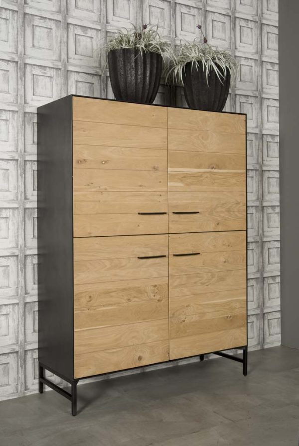Opbergkast Oscar Eikenhout Met Metalen Frame 120cm