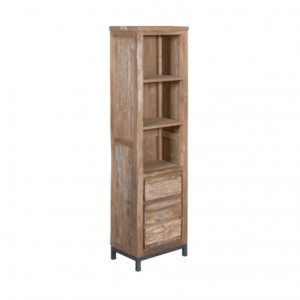 Chester Boekenkast Oud Teak Staal 50cm