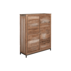 Chester Cabinet Oud Teak Staal 130cm