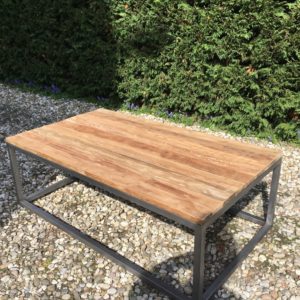 Chester Salontafel Oud Teak Staal 135cm - Image 8