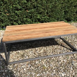 Chester Salontafel Oud Teak Staal 135cm - Image 9