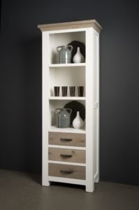 Maison White Antique Boekenkast Eiken 70cm