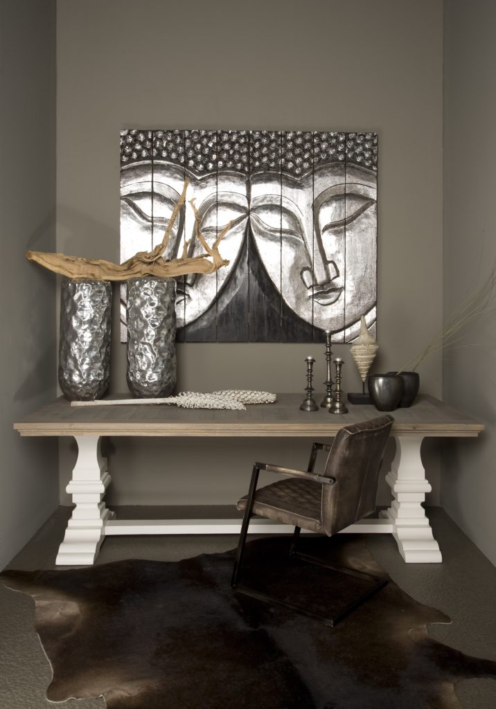 Maison White Antique Klootstertafel Eiken 200cm