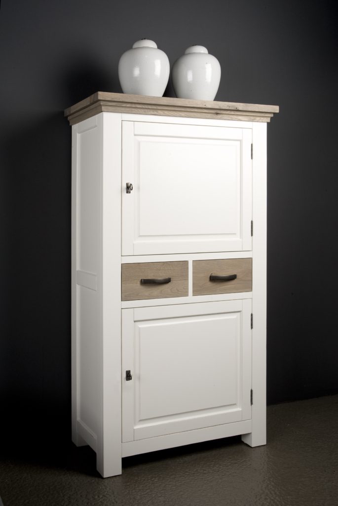 Maison White Antique Opbergkast Eiken 90cm
