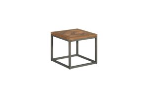 Liverpool Bijzettafel Staal teakhout vierkant 50cm