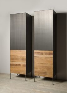 Aberdeen Cabinet Staal Teakhout deur rechts 55cm