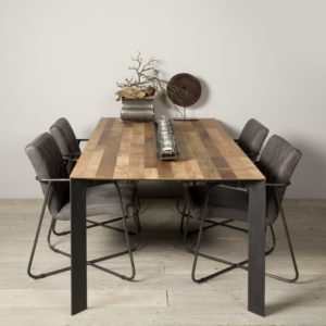Aberdeen Dining Table Staal Teakhout 200 cm
