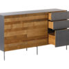 Aberdeen Dressoir Staal Teakhout 2 Deuren 3 Lades 166 cm