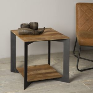 Aberdeen end table Staal Teakhout 50x50 cm