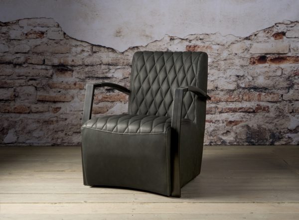 Coffee-chair Max Leer Vintage Antraciet