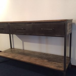 Iron Console Table 3 Lades Mango Hout 148cm