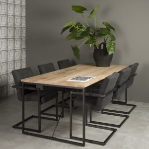 Vienna Eettafel eiken metaal modern Industrieel 220cm