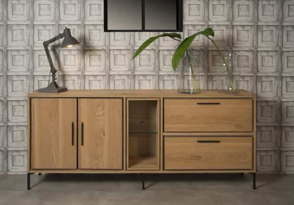 Vienna Dressoir eiken metaal modern Industrieel 220cm