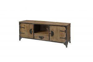 Praag Tv meubel Metaal mango hout Bruin2 deurs 150cm