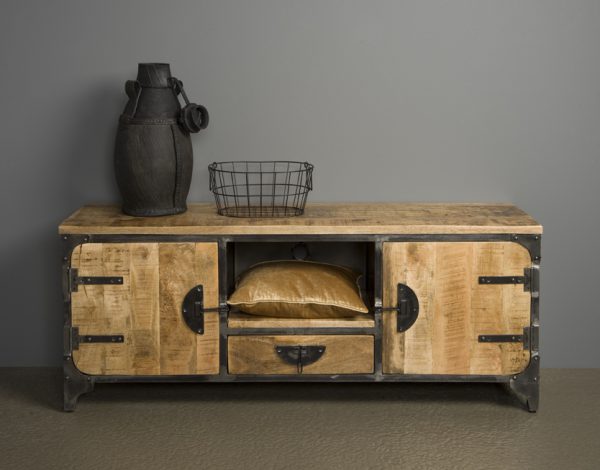 Praag Tv meubel Metaal mango hout Bruin 2 deurs 150cm