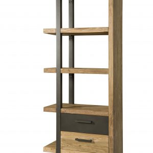 Luton Boekenkast Metaal Recycled Teak links 2 deuren 77,5cm